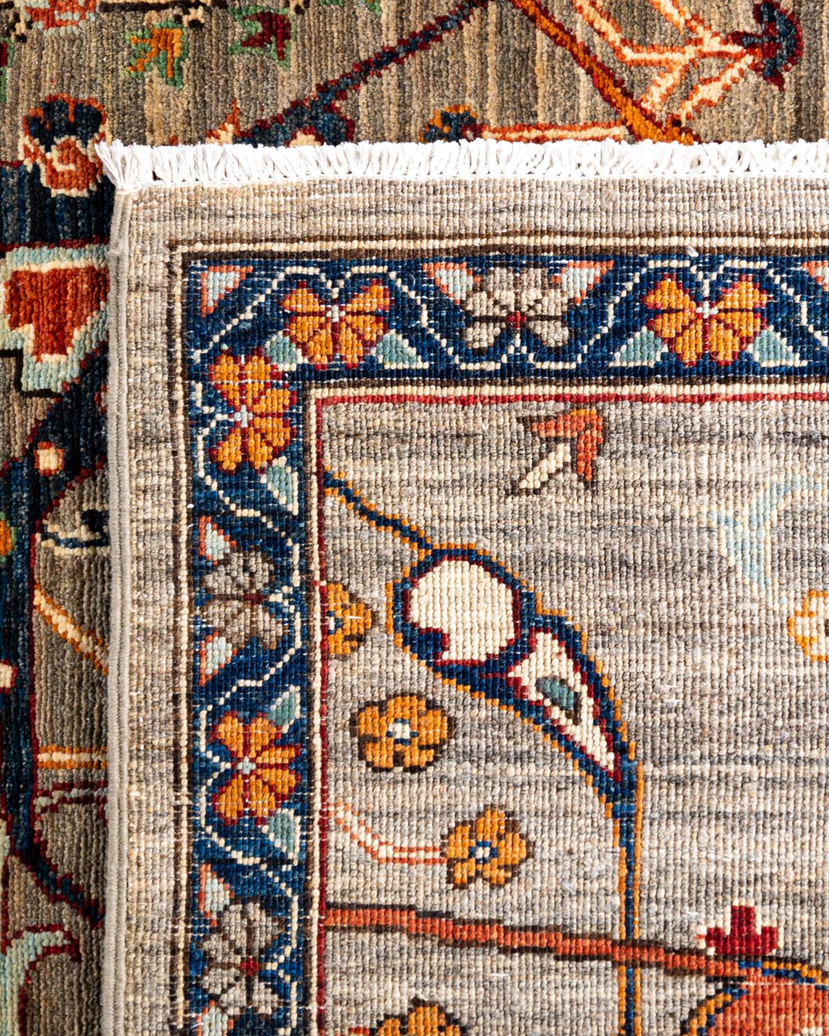 Traditionelle Serapi handgeknüpfte Wolle Brown Bereich Teppich 8' 2