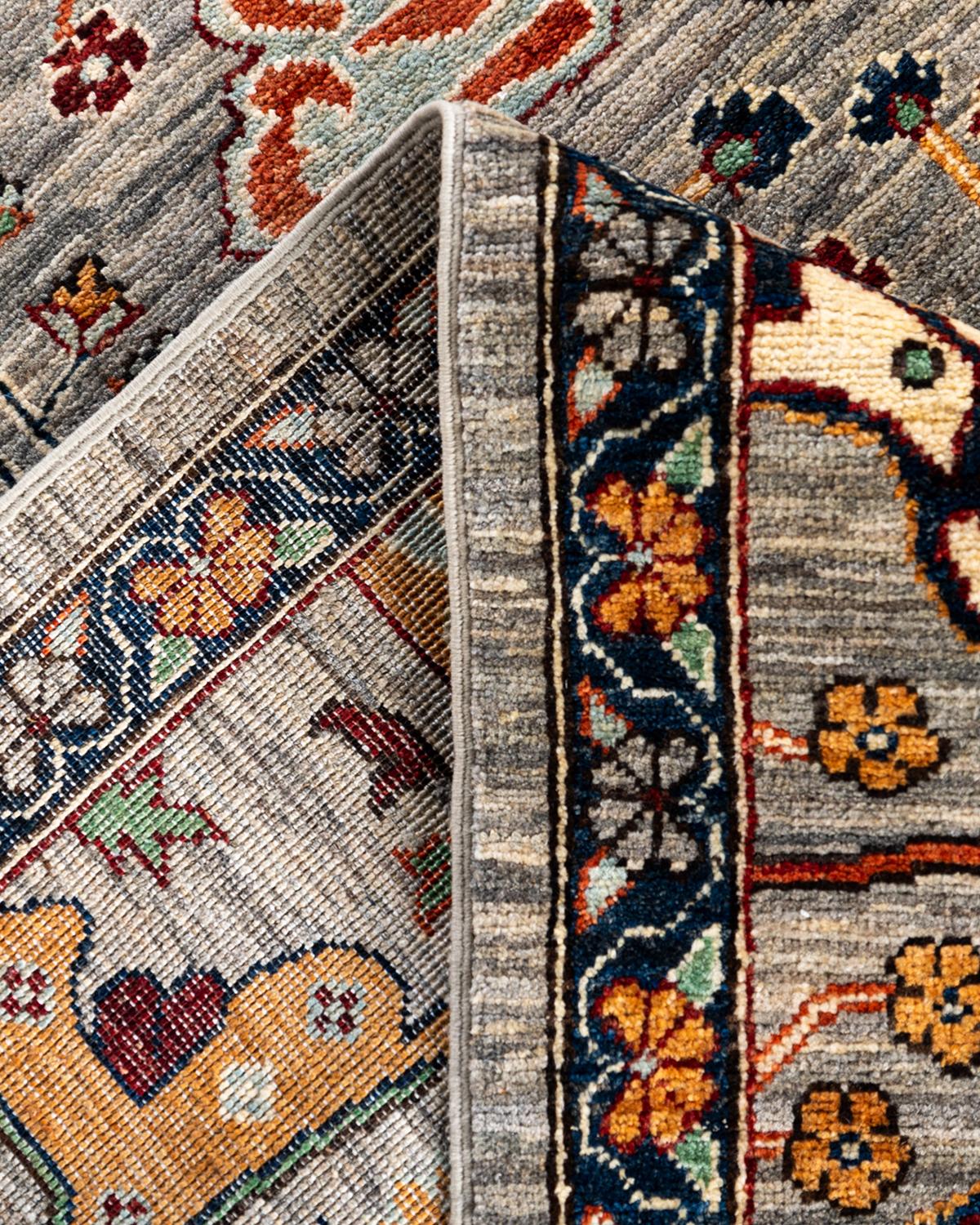 Traditionelle Serapi handgeknüpfte Wolle Brown Bereich Teppich 8' 2