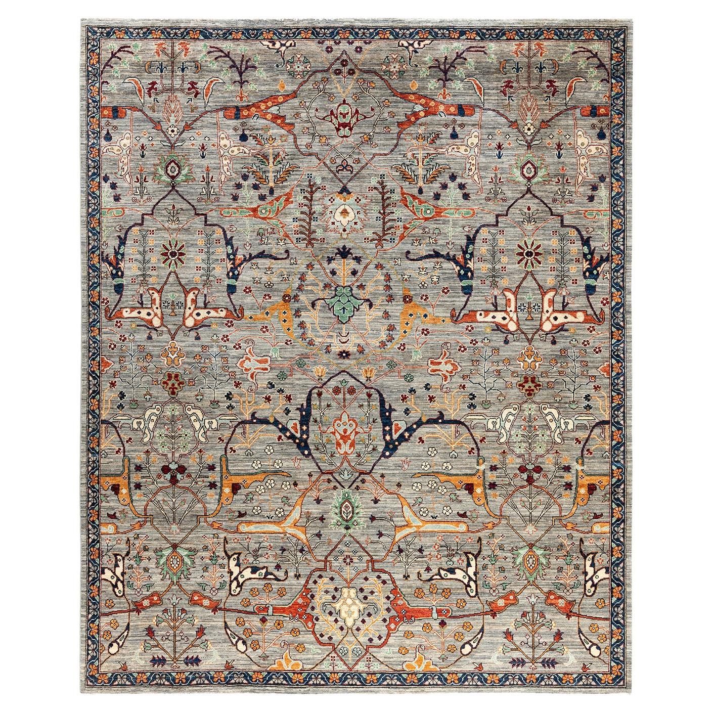 Traditional Serapi Hand Knotted Wool Brown Area Rug 8' 2" x 9' 8"
