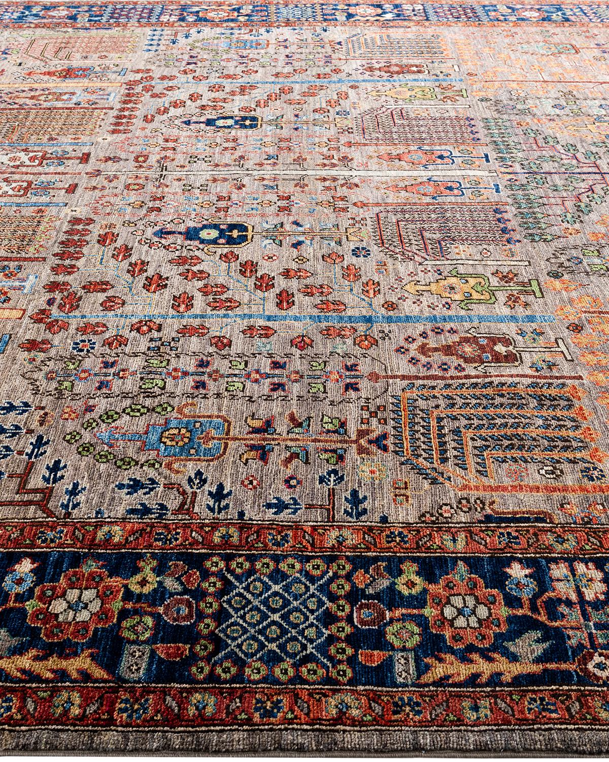 Traditionelle Serapi Hand geknüpft Wolle Brown Bereich Teppich 8' 2