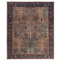 Traditional Serapi Hand Knotted Wool Brown Area Rug 8' 2" x 9' 9"