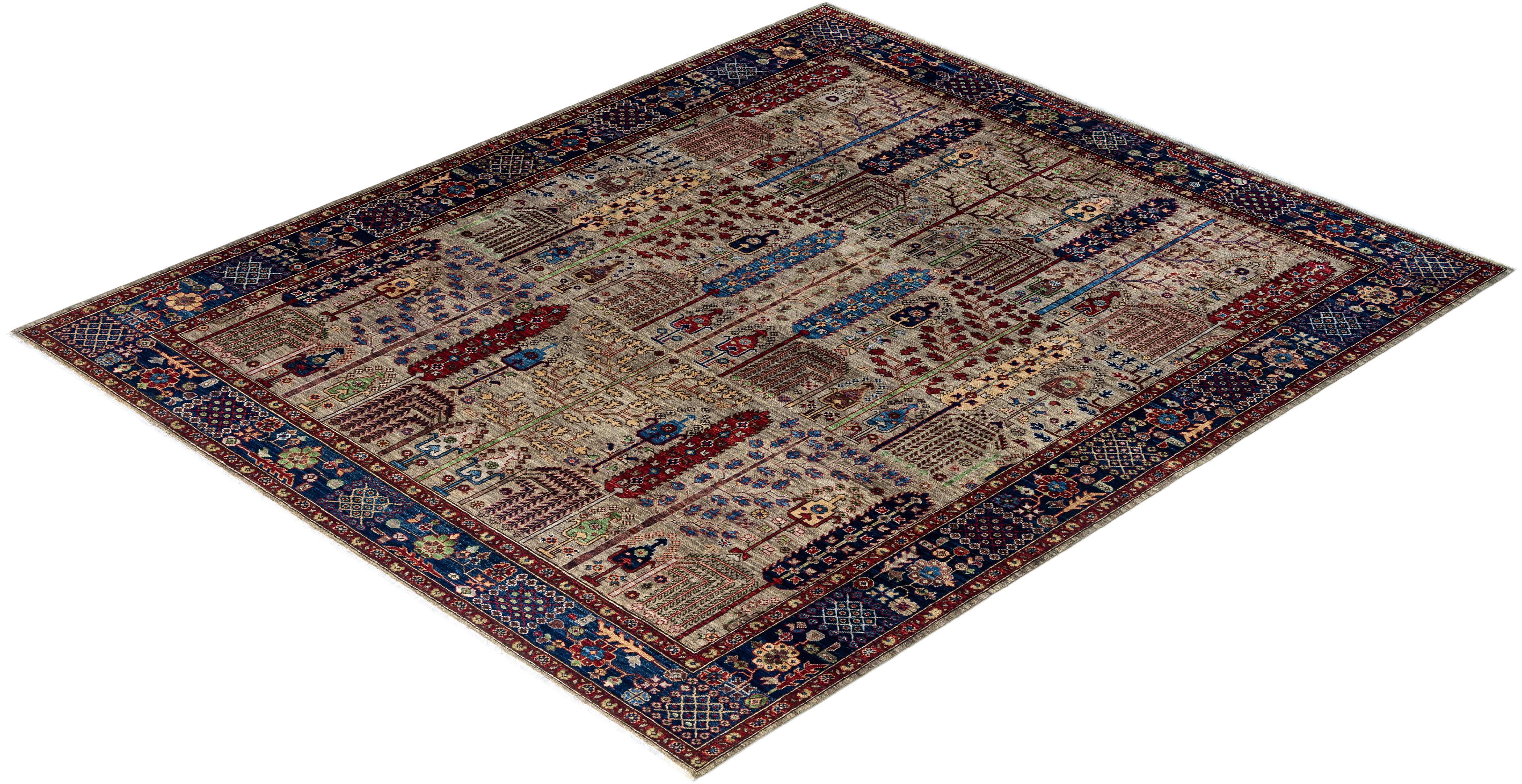 Traditional Serapi Hand Knotted Wool Brown Area Rug 8' 3