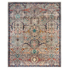 Traditional Serapi Tapis de zone en laine nouée à la main Brown 8' 3" x 9' 9"