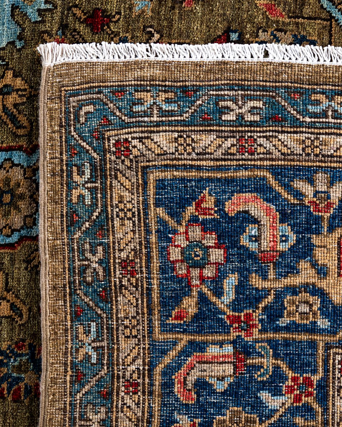 Traditionelle Serapi handgeknüpfte Wolle Brown Bereich Teppich 9' 2