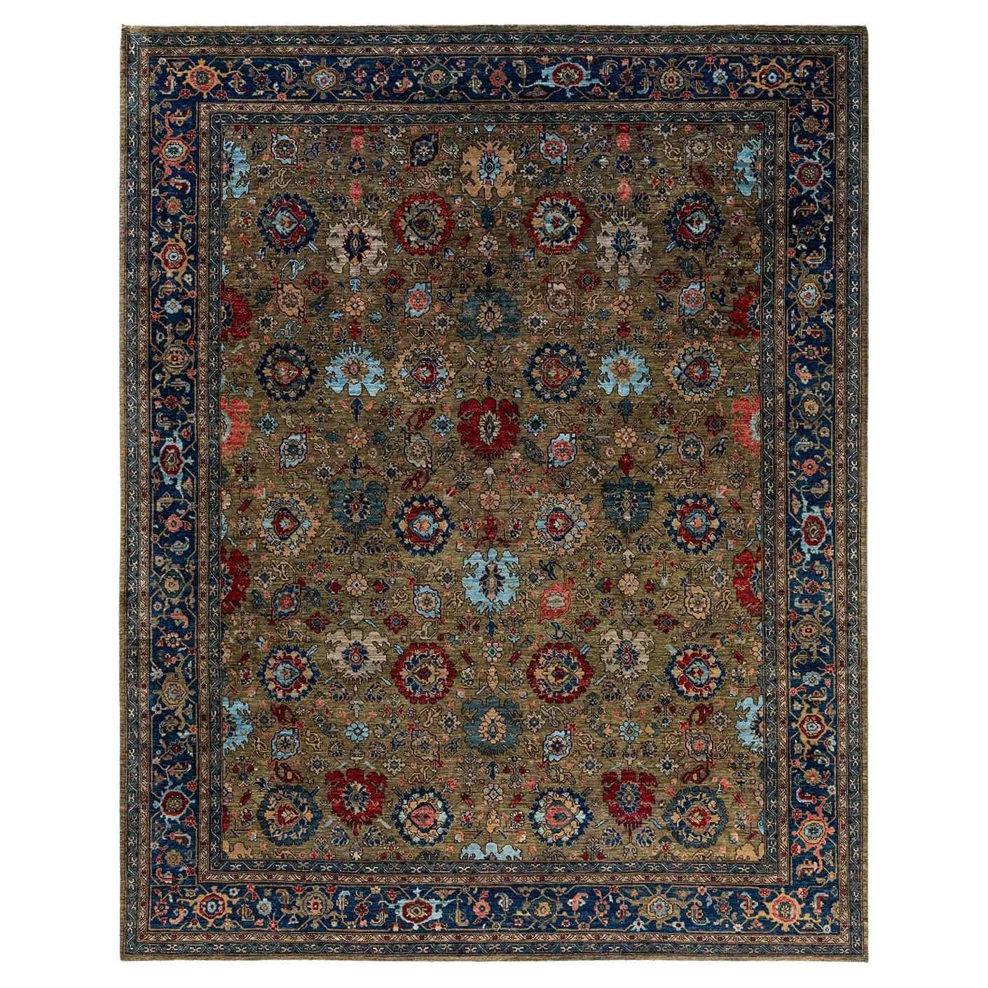 Traditional Serapi Tapis de zone en laine nouée à la main Brown 9' 2" x 11' 6"