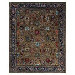 Traditional Serapi Hand Knotted Wool Brown Area Rug 9' 2" x 11' 6"