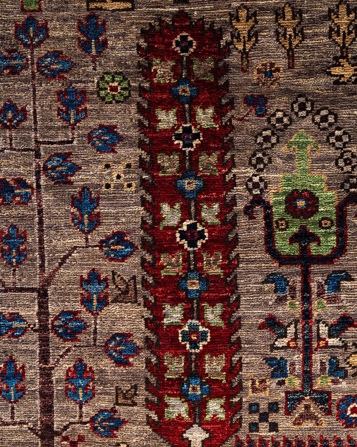 Traditionelle Serapi handgeknüpfte Wolle Brown Bereich Teppich 9' 2