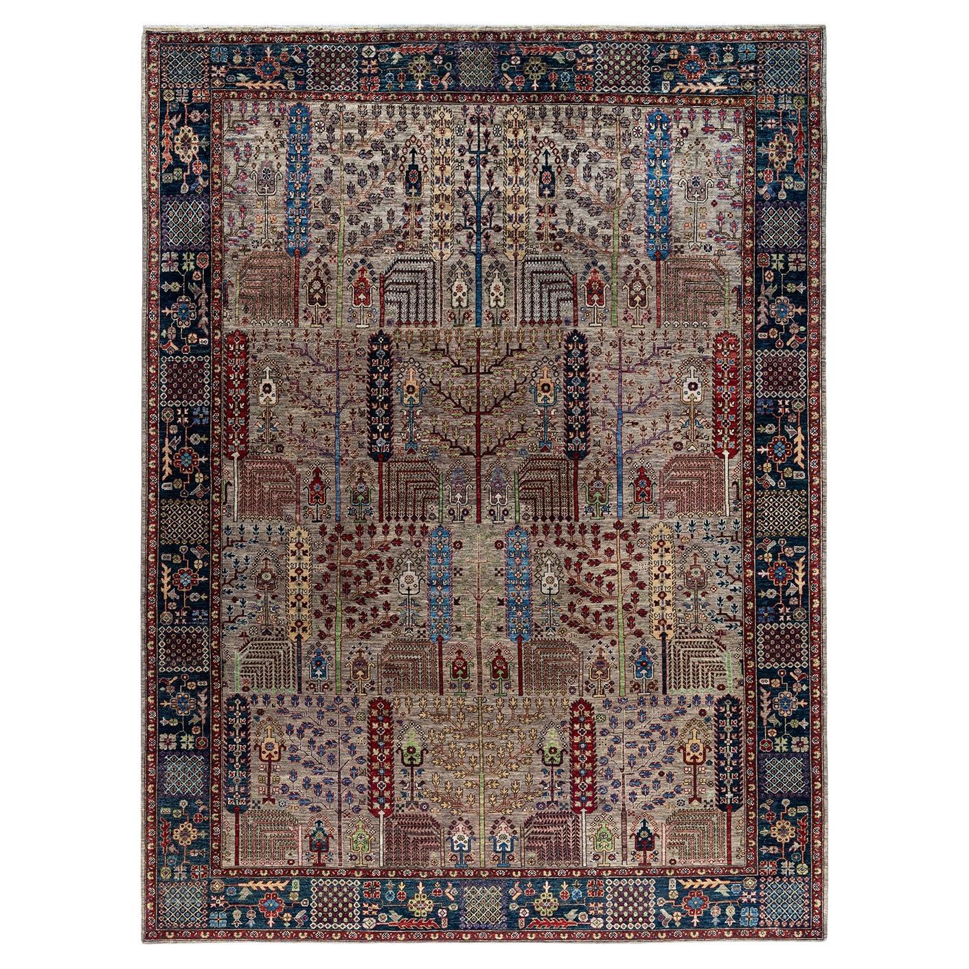 Traditionelle Serapi handgeknüpfte Wolle Brown Bereich Teppich 9' 2" x 12' 2"
