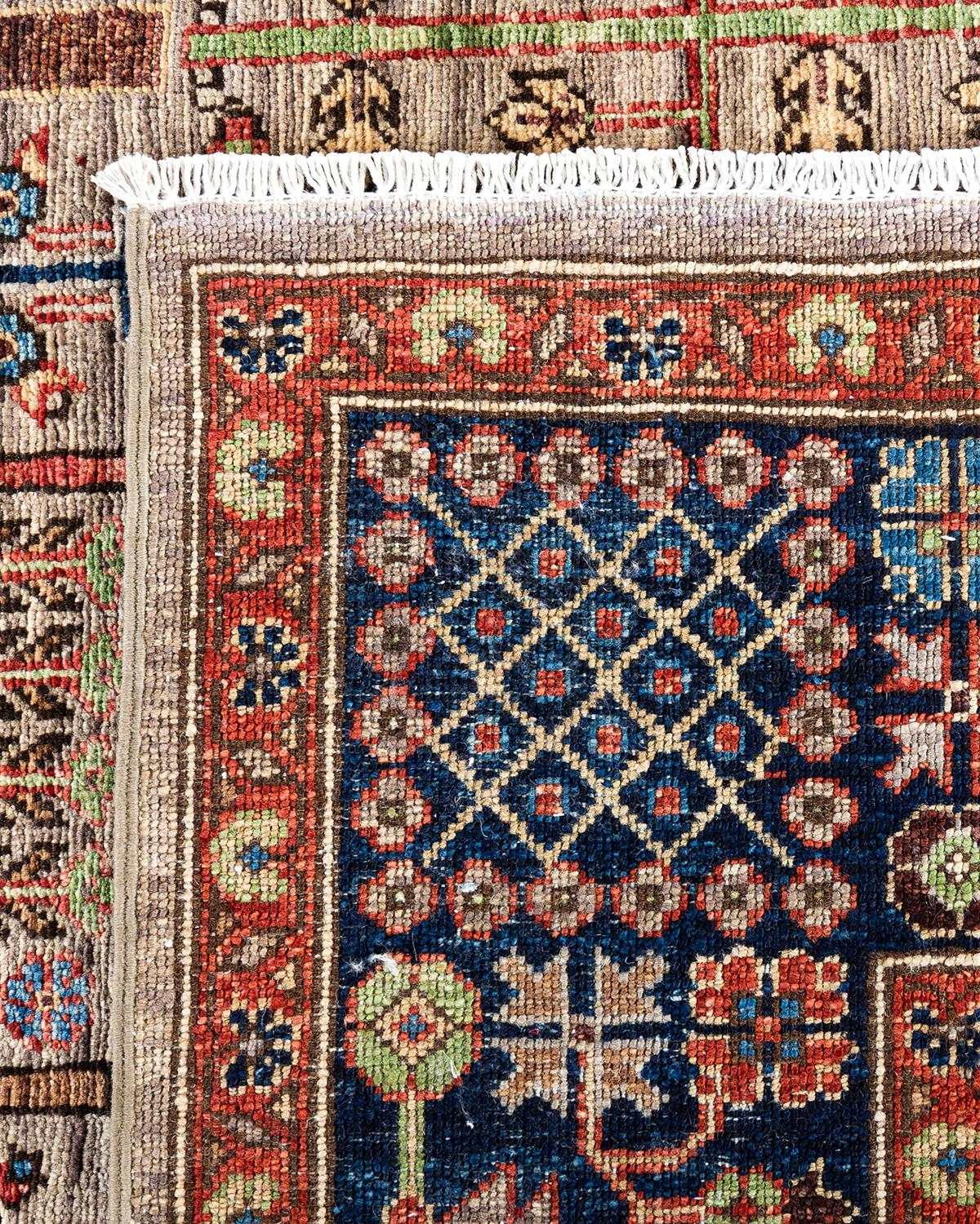 XXIe siècle et contemporain  Tapis traditionnel Serapi en laine nouée à la main Brown en vente