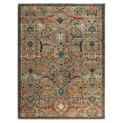 Traditional Serapi Hand Knotted Wool Brown Area Rug