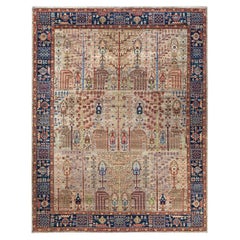  Traditional Serapi Hand Knotted Wool Brown Area Rug