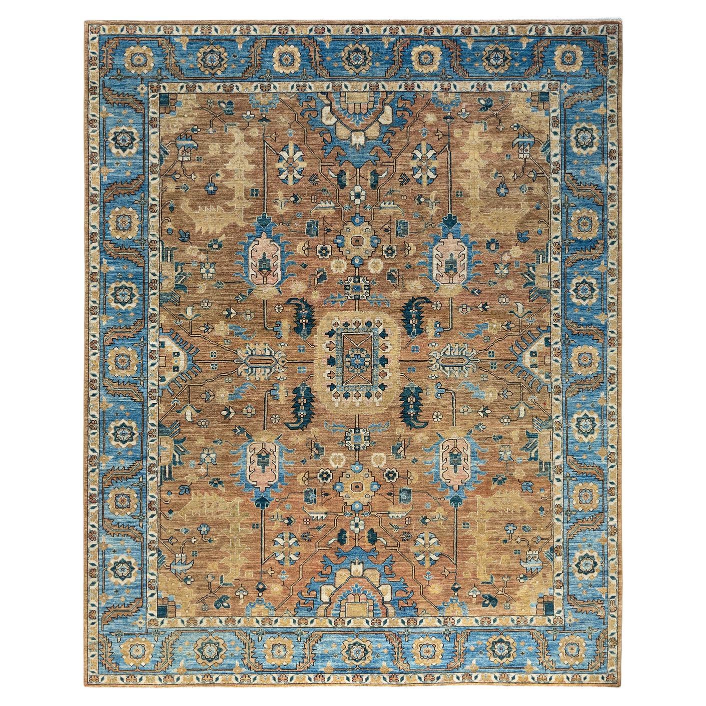 Traditional Serapi Hand Knotted Wool Brown Area Rug