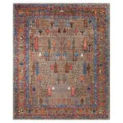 Traditional Serapi Hand Knotted Wool Brown Area Rug 