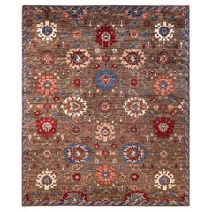 Traditional Serapi Hand Knotted Wool Brown Area Rug