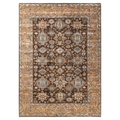 Traditional Serapi Hand Knotted Wool Brown Area Rug