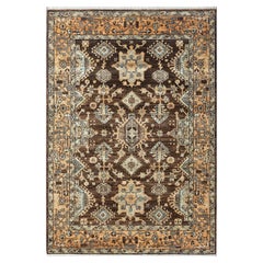 Traditional Serapi Hand Knotted Wool Brown Area Rug 