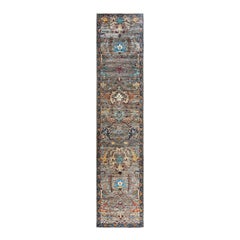 Traditional Serapi Hand Knotted Wool Brown Runner 2
 8" x 12
 7"