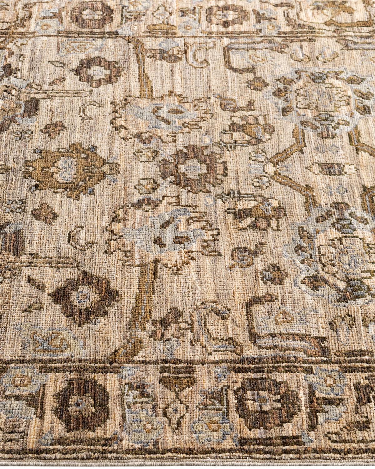 Traditional Serapi Hand Knotted Wool Brown Läufer 2' 9