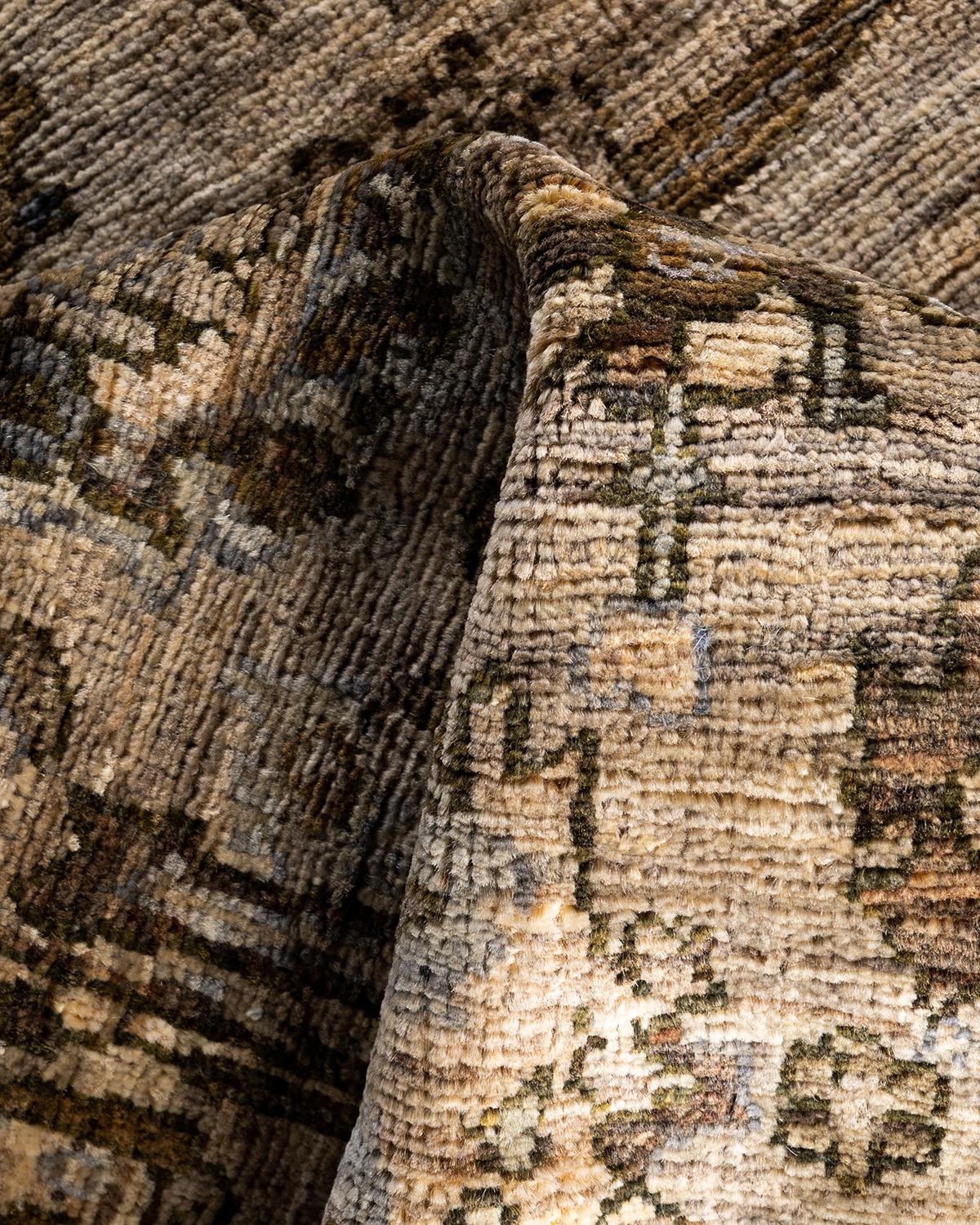 Traditional Serapi Hand Knotted Wool Brown Läufer 2' 9