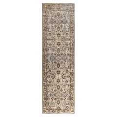 Traditional Serapi Hand Knotted Wool Brown Runner 2' 9" x 9' 9"
