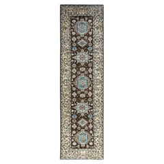 Traditional Serapi Tapis de course en laine nouée à la main Brown 2' 9" x 9' 9"