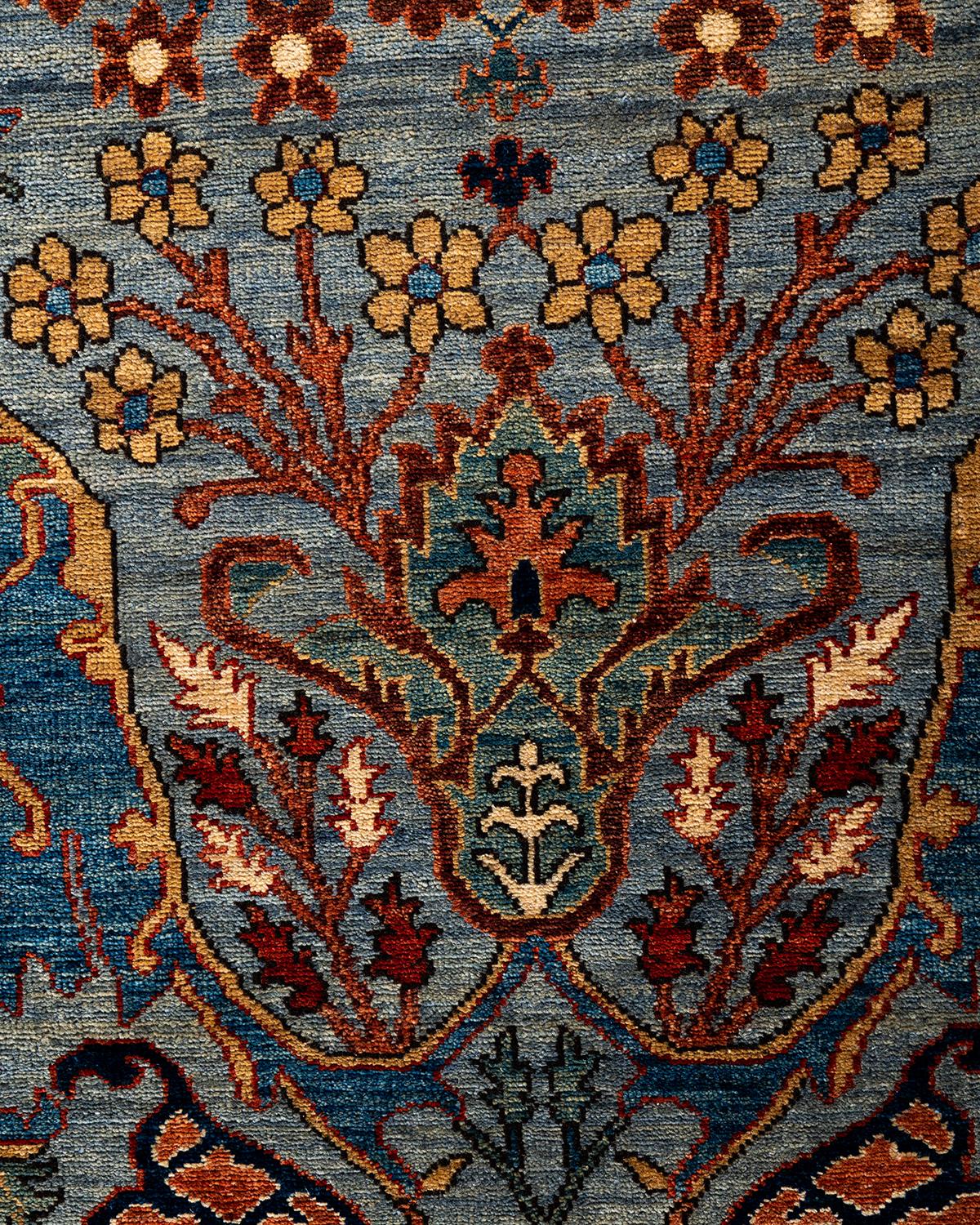 Pakistanais Tapis traditionnel Serapi noué à la main gris de 2' 8