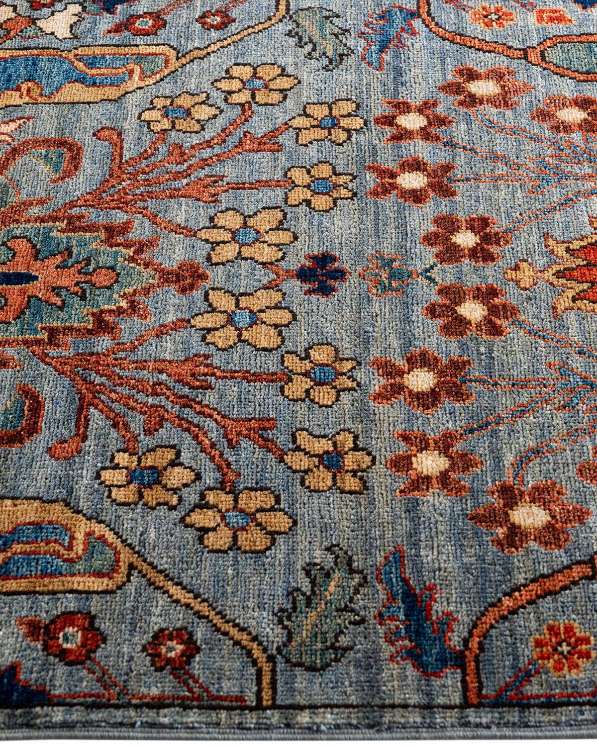 Noué à la main Tapis traditionnel Serapi noué à la main gris de 2' 8