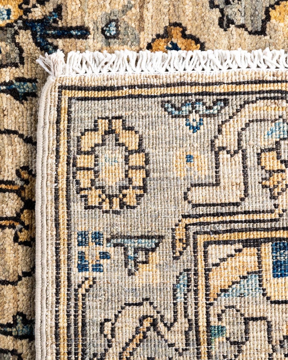 XXIe siècle et contemporain Tapis traditionnel Serapi noué à la main gris de 3' 11