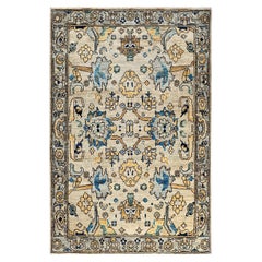 Traditional Serapi Hand Knotted Wool Gray Area Rug 4' 0" x 5' 11"