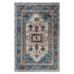 Traditional Serapi Hand Knotted Wool Gray Area Rug 4' 0" x 6' 1"