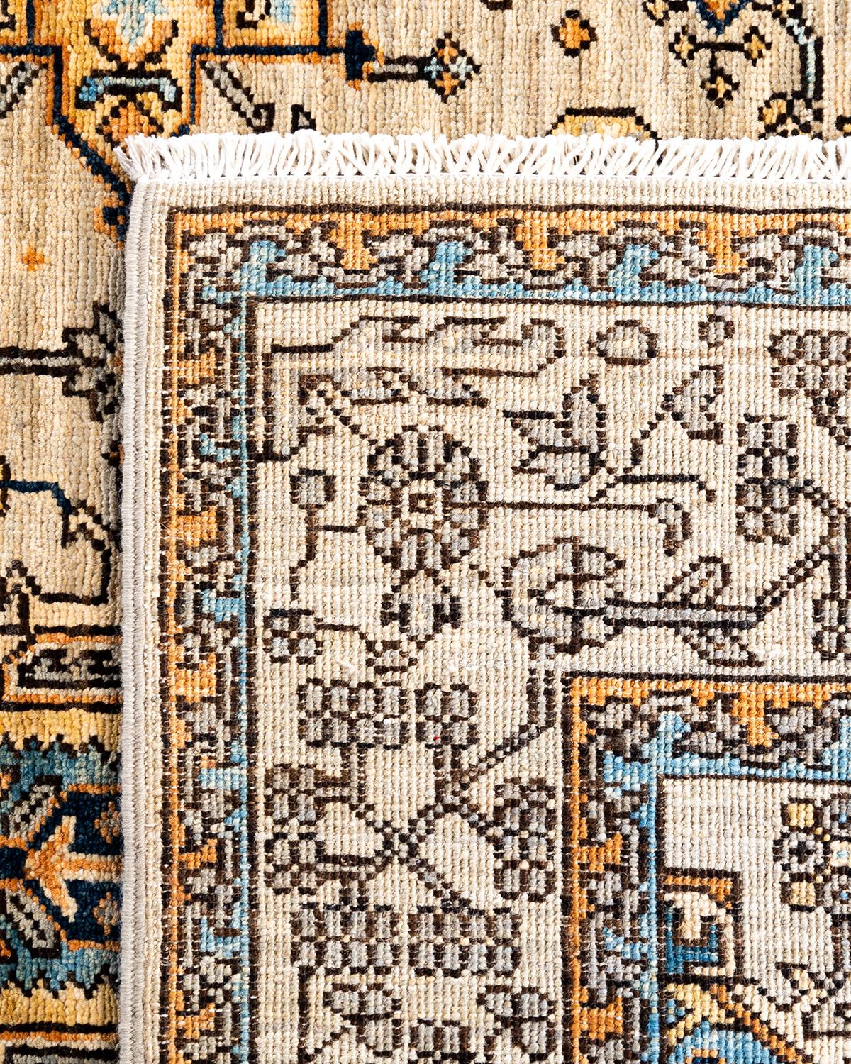 XXIe siècle et contemporain Tapis traditionnel Serapi noué à la main gris de 4' 1