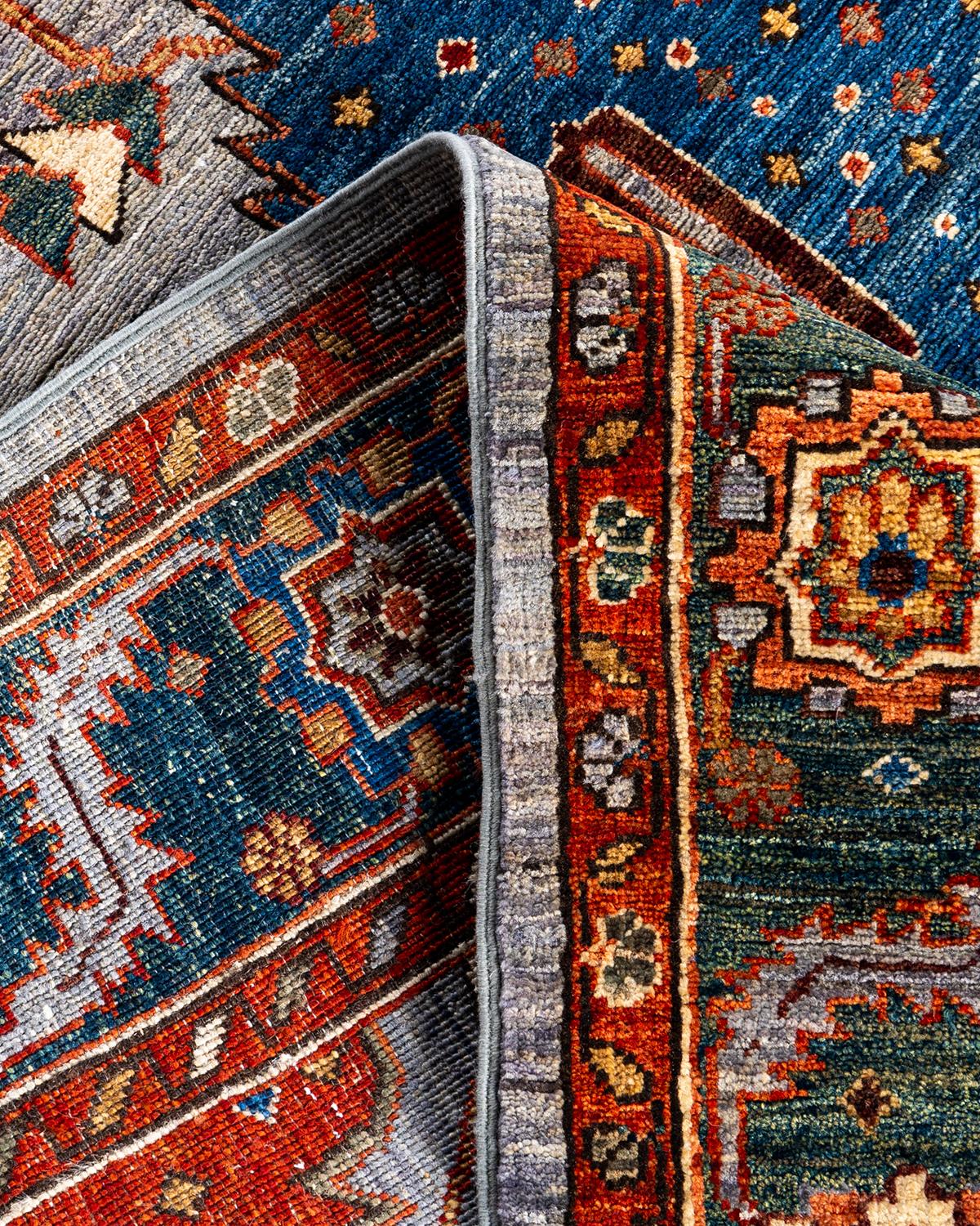 Small Serapi Rug Traditional Serapi Hand Knotted Wool Gray Area Rug 5' 1