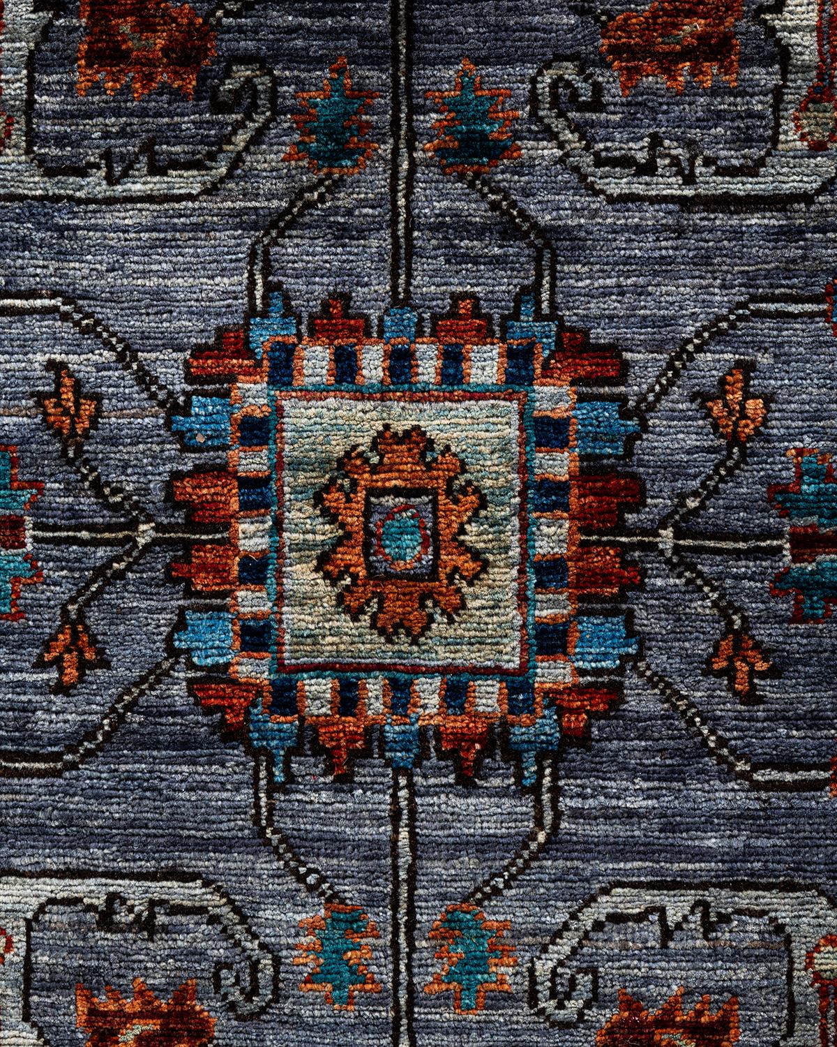 Pakistanais Tapis traditionnel Serapi noué à la main gris de 5' 11