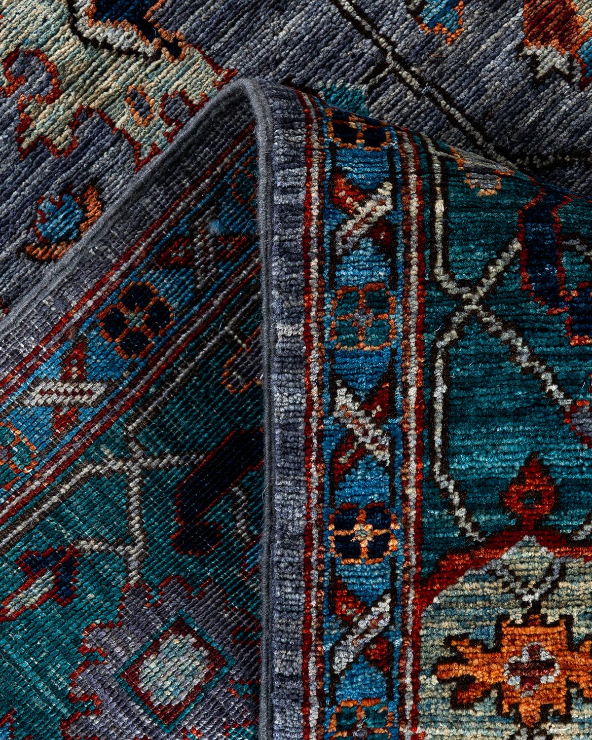 XXIe siècle et contemporain Tapis traditionnel Serapi noué à la main gris de 5' 11