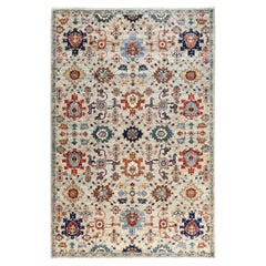 Traditional Serapi Hand Knotted Wool Gray Area Rug 5
 11" x 9
 0"