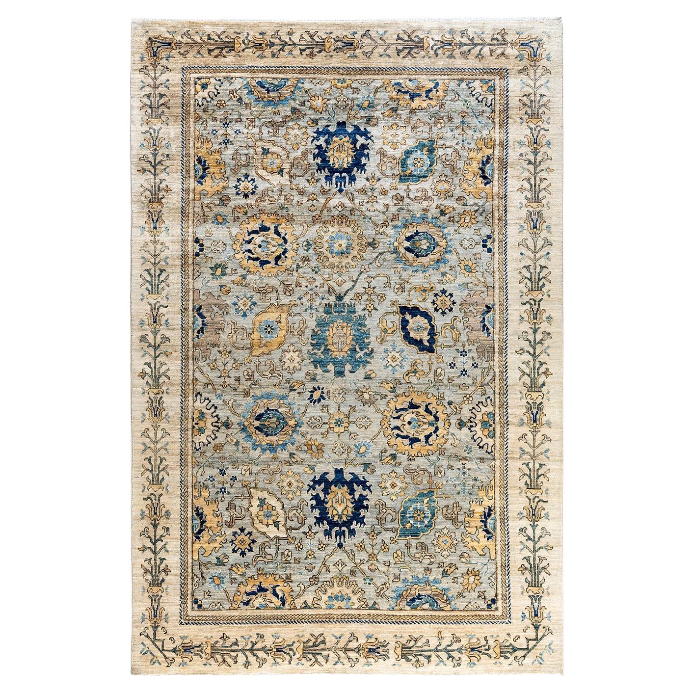 Traditional Serapi Hand Knotted Wool Gray Area Rug 5' 9" x 8' 7"