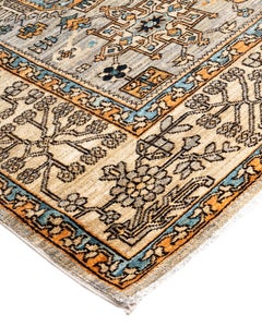Traditional Serapi Hand Knotted Wool Gray Area Rug 6' 1" x 9' 0"