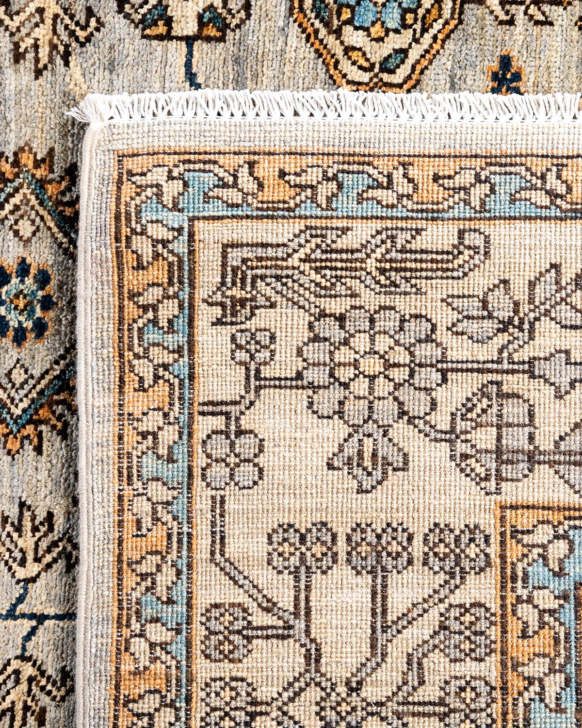 XXIe siècle et contemporain Tapis traditionnel Serapi noué à la main gris de 6' 1