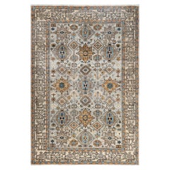 Traditional Serapi Hand Knotted Wool Gray Area Rug 6' 1" x 9' 0"