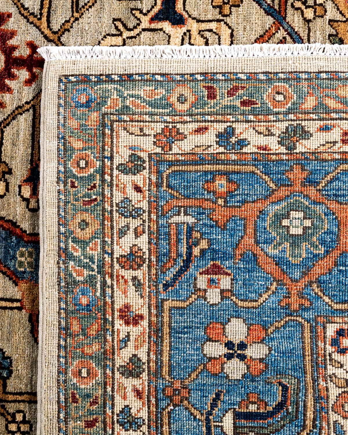 Contemporary Traditional Serapi Hand Knotted Wool Gray Area Rug 8' 0