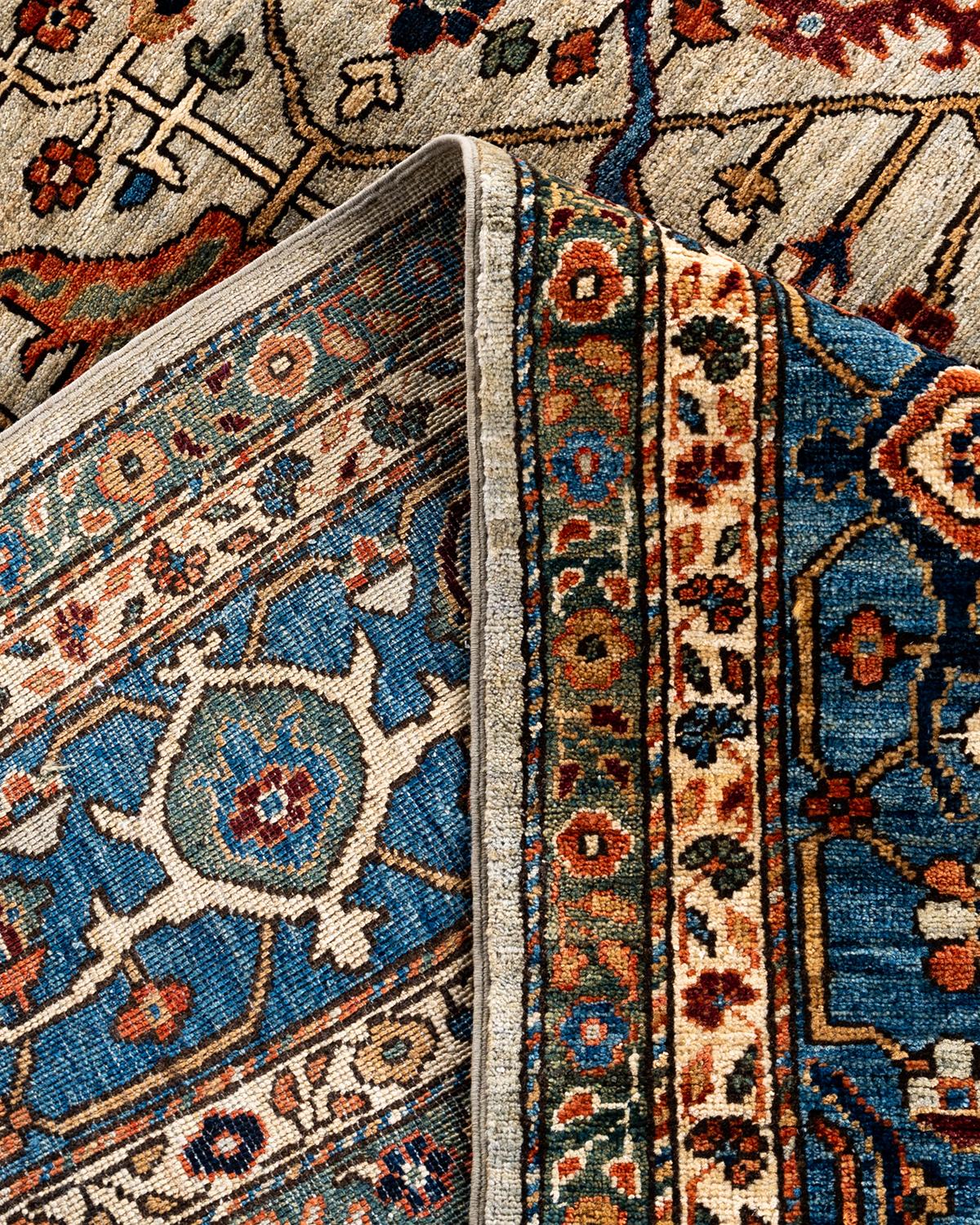 Traditional Serapi Hand Knotted Wool Gray Area Rug 8' 0