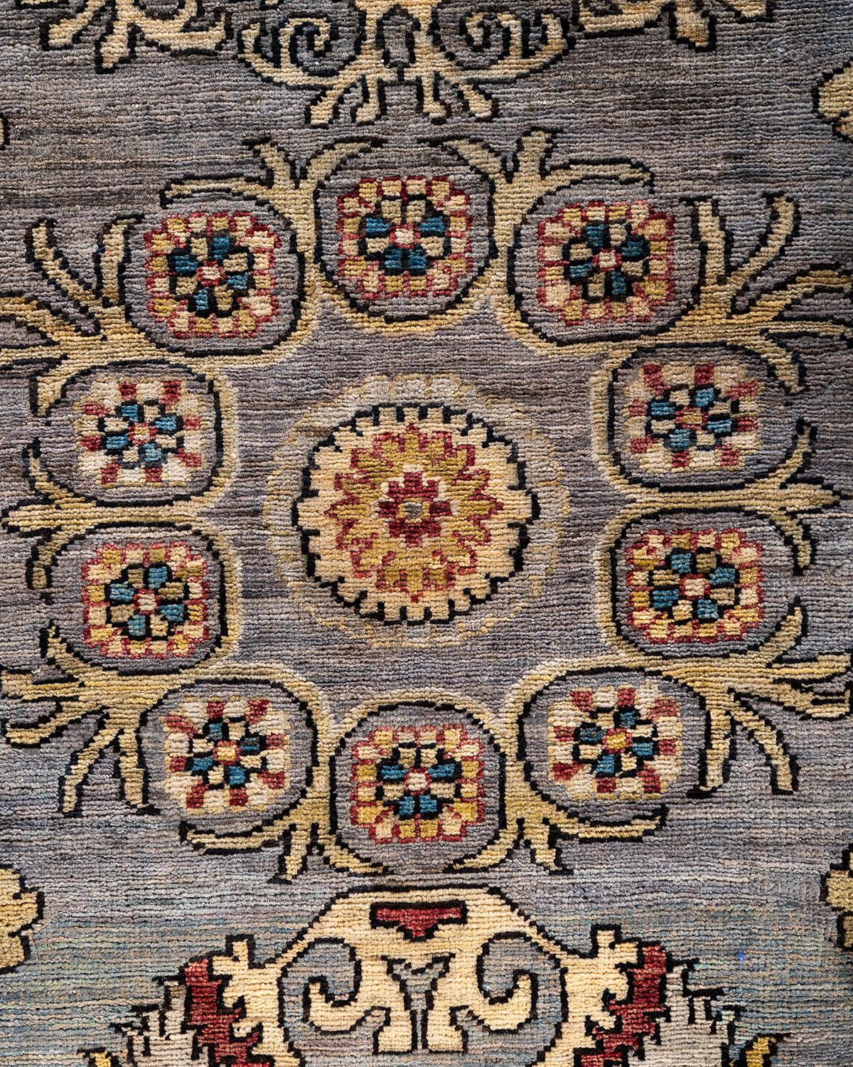 Pakistanais Tapis traditionnel Serapi noué à la main gris de 8' 0