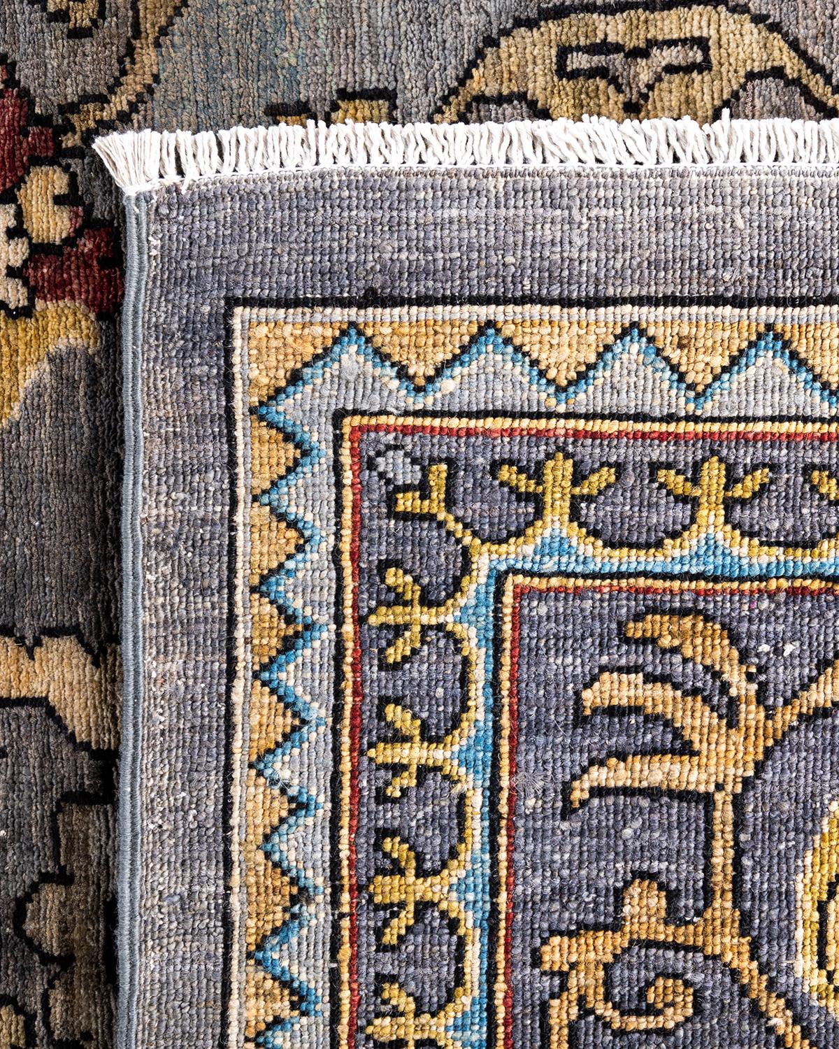XXIe siècle et contemporain Tapis traditionnel Serapi noué à la main gris de 8' 0