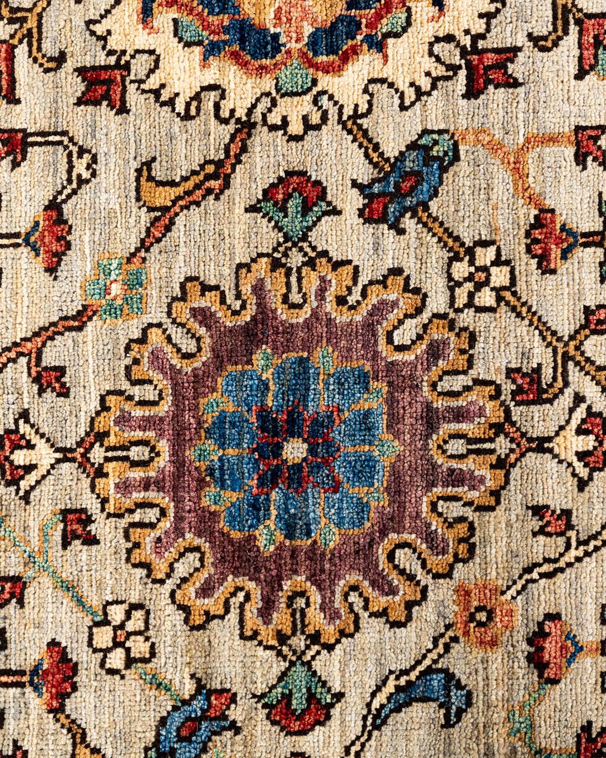 Pakistanais Tapis traditionnel Serapi noué à la main gris de 8' 3