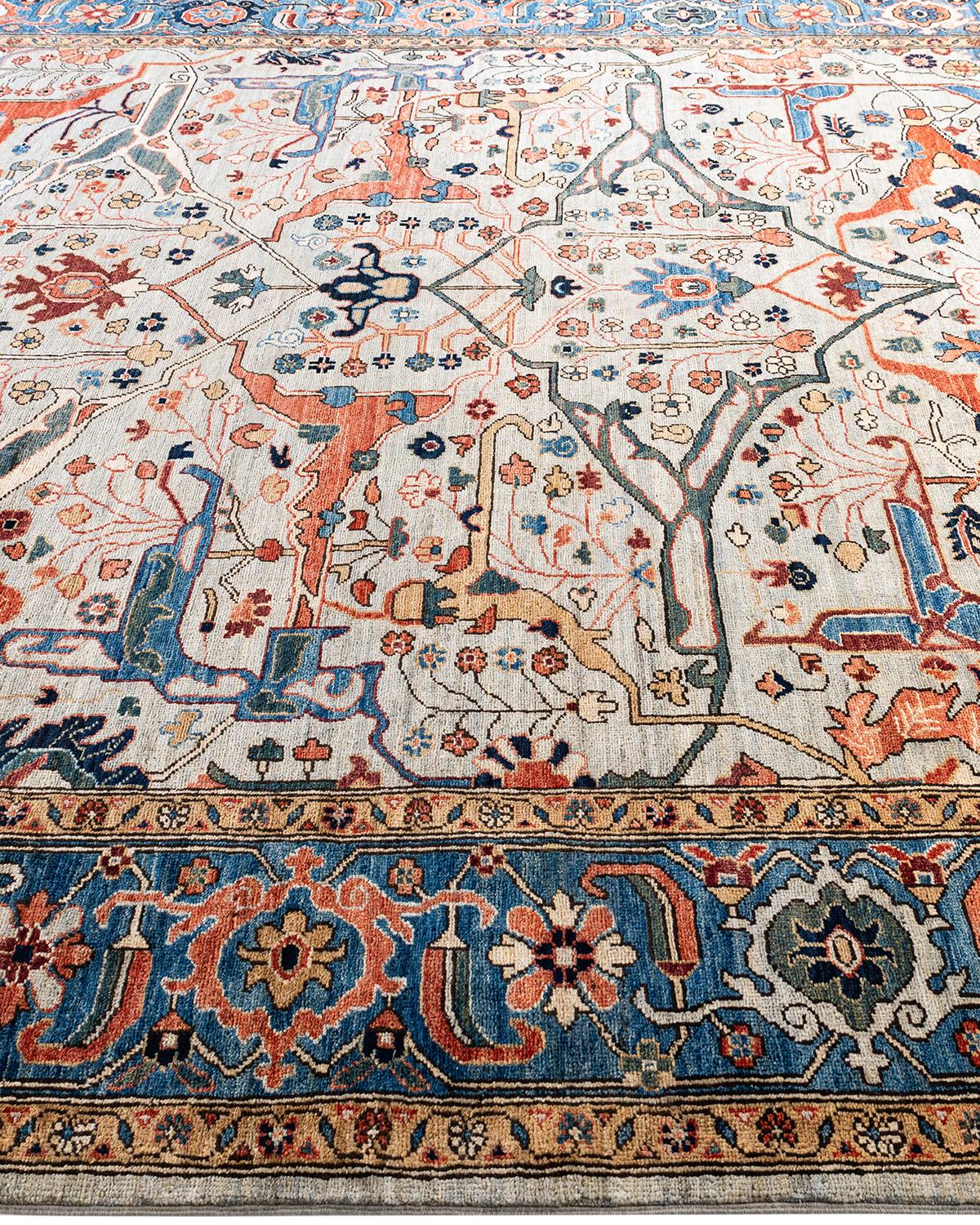 Traditional Serapi Hand Knotted Wool Gray Area Rug 8' 3