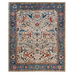 Traditional Serapi Hand Knotted Wool Gray Area Rug 8' 3" x 9' 10"