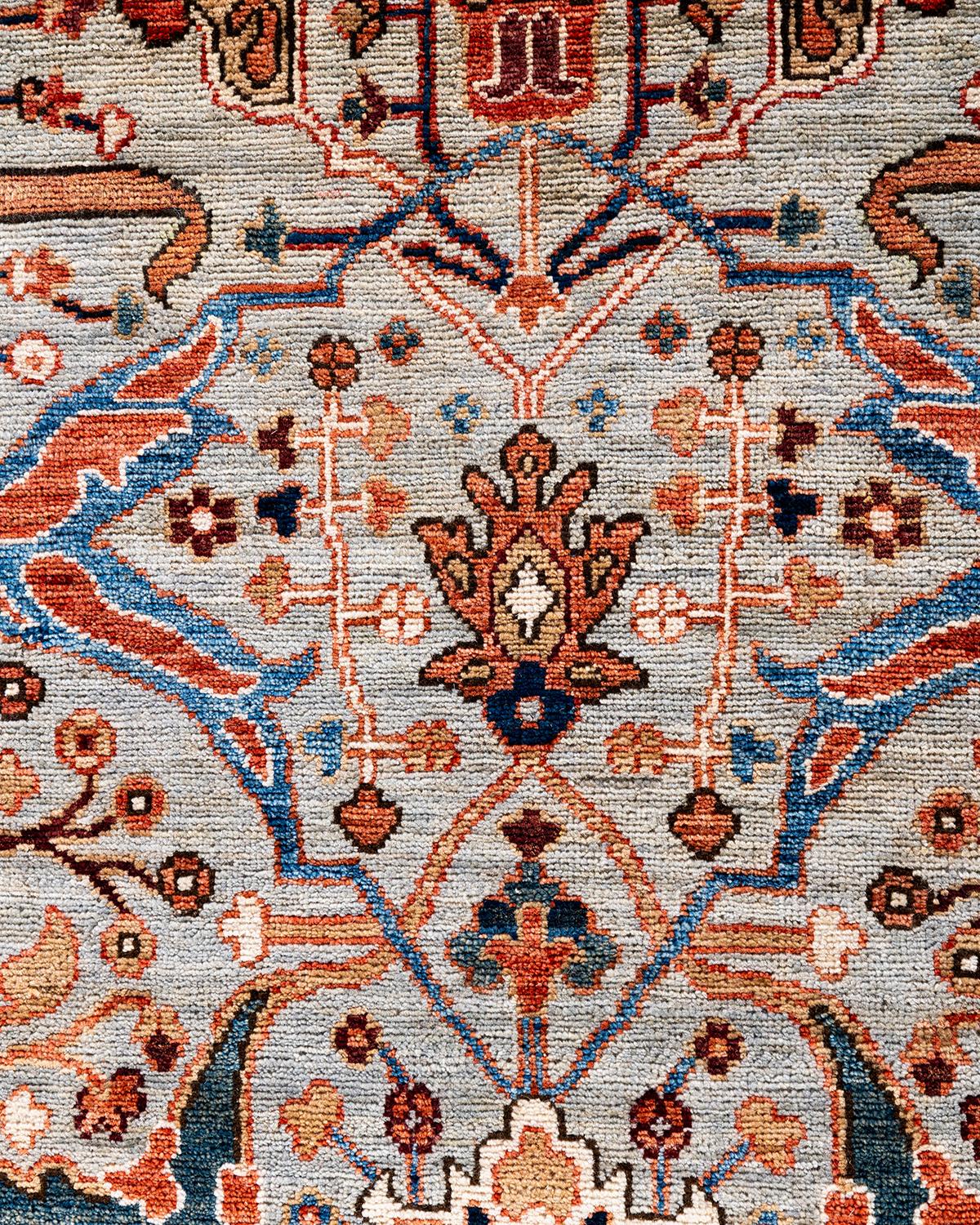 Pakistanais Tapis traditionnel Serapi noué à la main gris de 9' 0