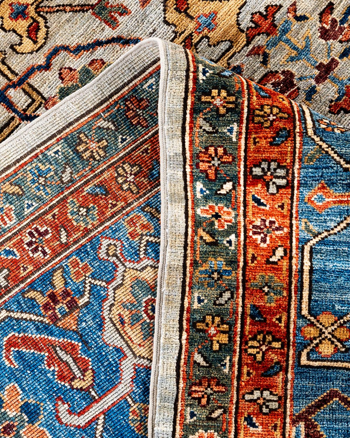 XXIe siècle et contemporain Tapis traditionnel Serapi noué à la main gris de 9' 0