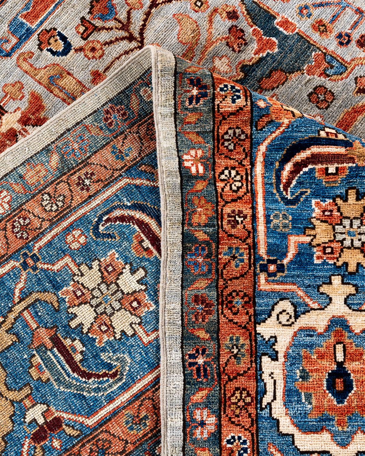 XXIe siècle et contemporain Tapis traditionnel Serapi noué à la main gris de 9' 0