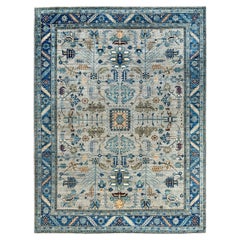 Traditional Serapi Hand Knotted Wool Gray Area Rug 9' 1" x 12' 0"